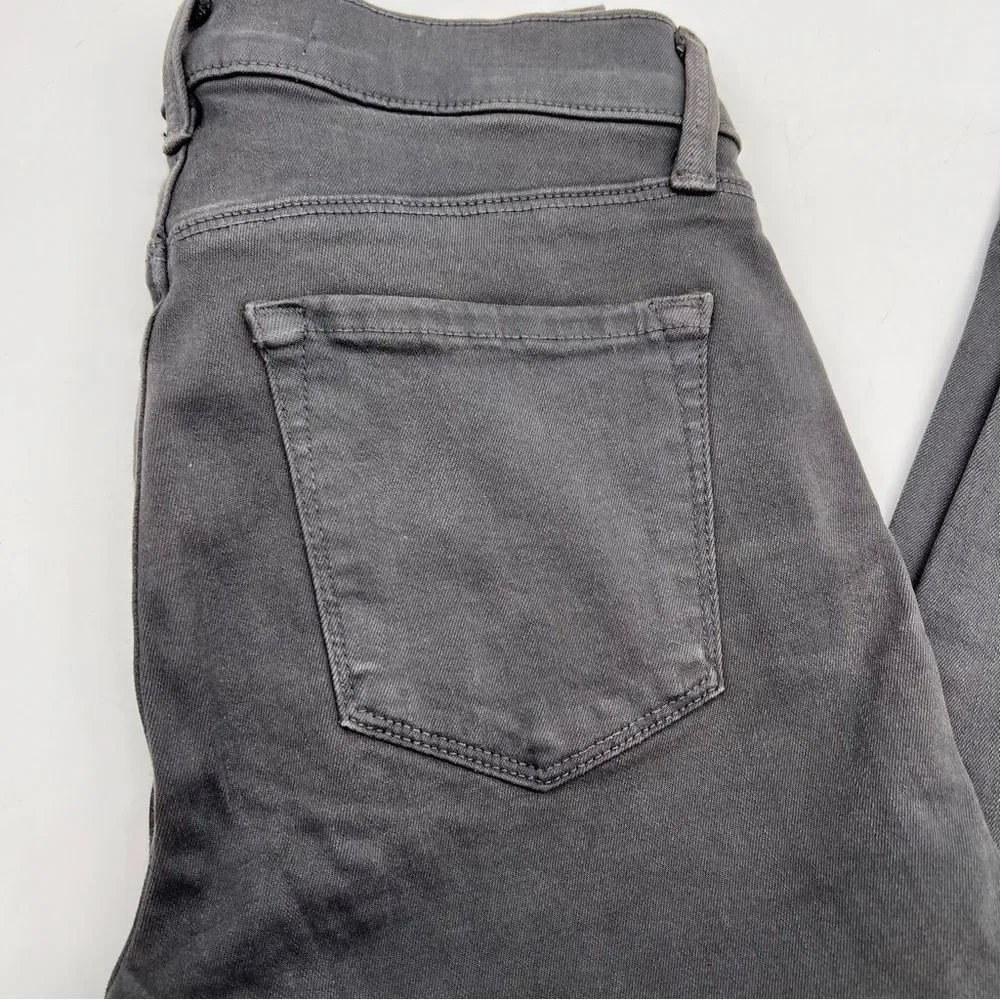 J Brand Factory Distressed Cropped Demen Grey Mid-Rise w/Raw un-Hem Size 25